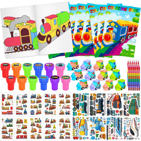 Cinrobiye train coloring books showcase locomotive scenes, sparking creative coloring sessions at celebrations.