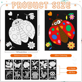 Cinrobiye velvet coloring poster insect design 02: enhances focus during classroom crafts
