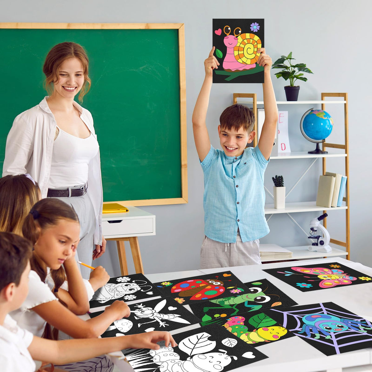 Cinrobiye velvet coloring poster insect design 07: thoughtful gift for art lovers and students