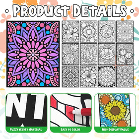 Cinrobiye velvet coloring posters highlight detailed petals for precise shading and vibrant results.