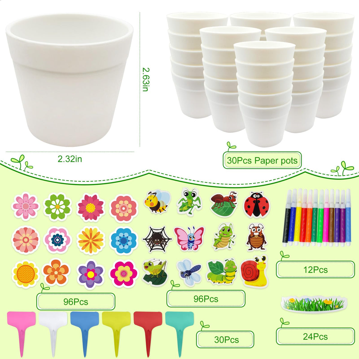 Cinrobiye watercolor pens set for vibrant pot designs and crafts.