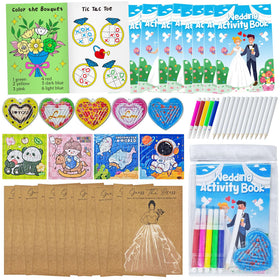 Cinrobiye wedding coloring set at tables for guest engagement and colorful moment