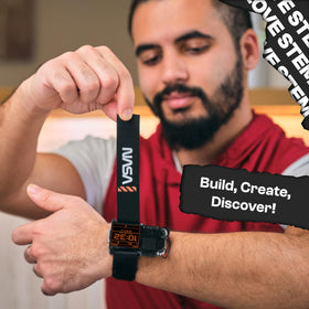 CIRCUITMESS NASA Artemis watch-face display highlights timekeeping and wearable tech exploration