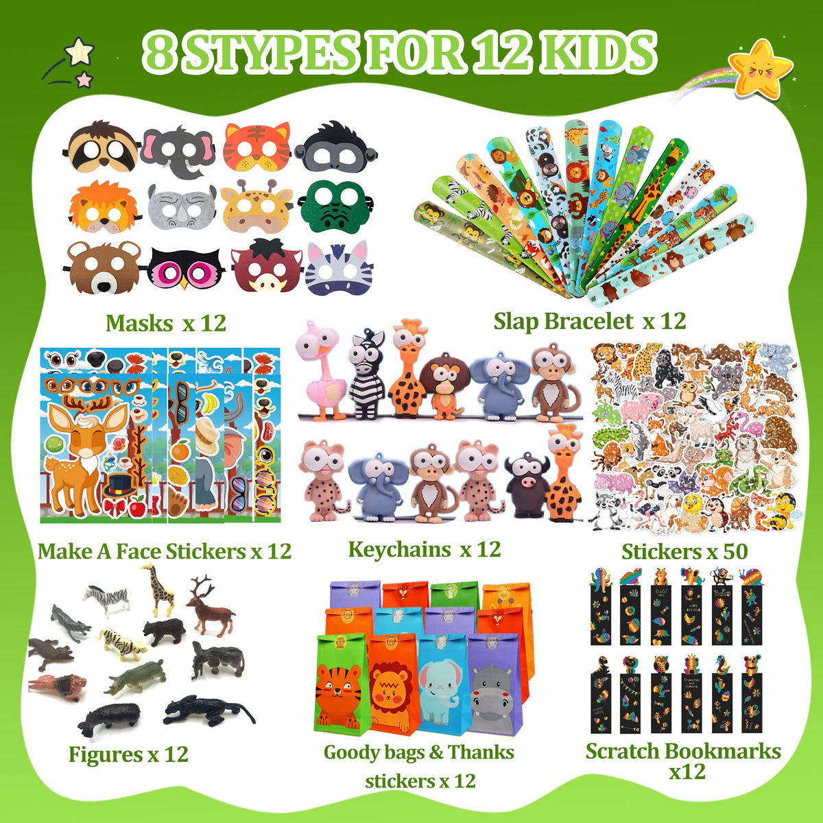 CIRDOTSH safari masks set for kids' jungle-themed play