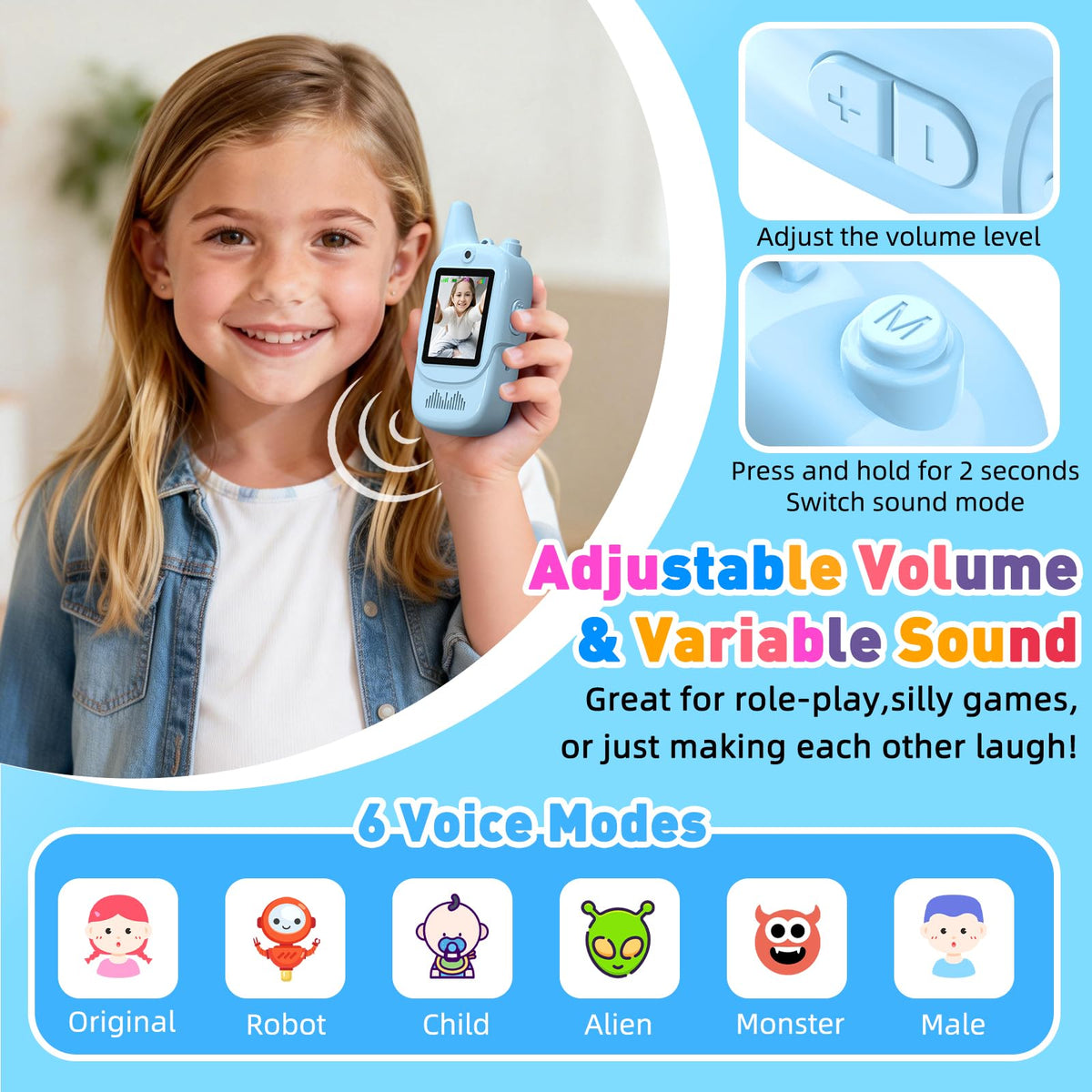 Cirfifth durable ABS plastic walkie talkies handle rough play