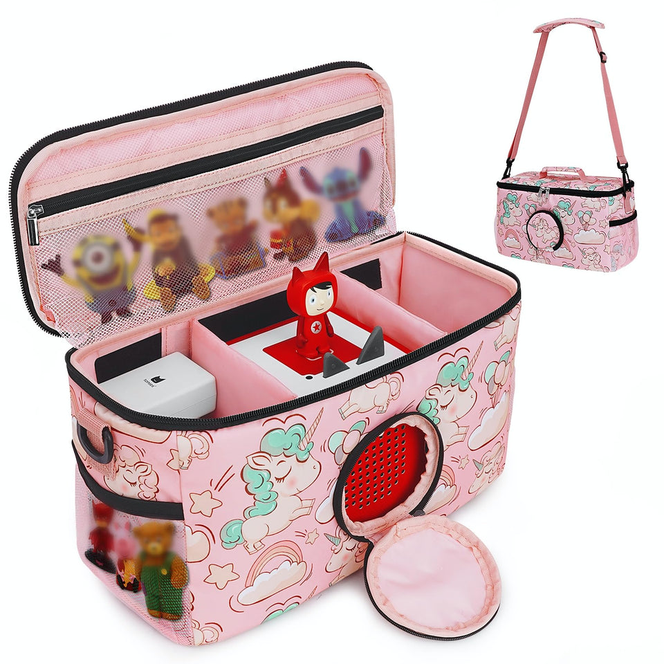 Ciseret carrying case for Toniebox starter set with organized compartments for travel.