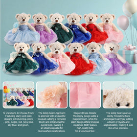 Cisina bear with butterfly embroidery elevates gown detailing