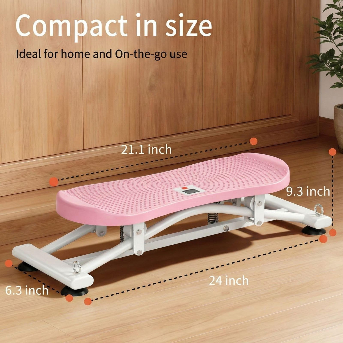 CITXMOTI balance board pink side view for compact storage and setup.