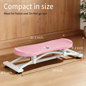 CITXMOTI balance board pink side view for compact storage and setup.