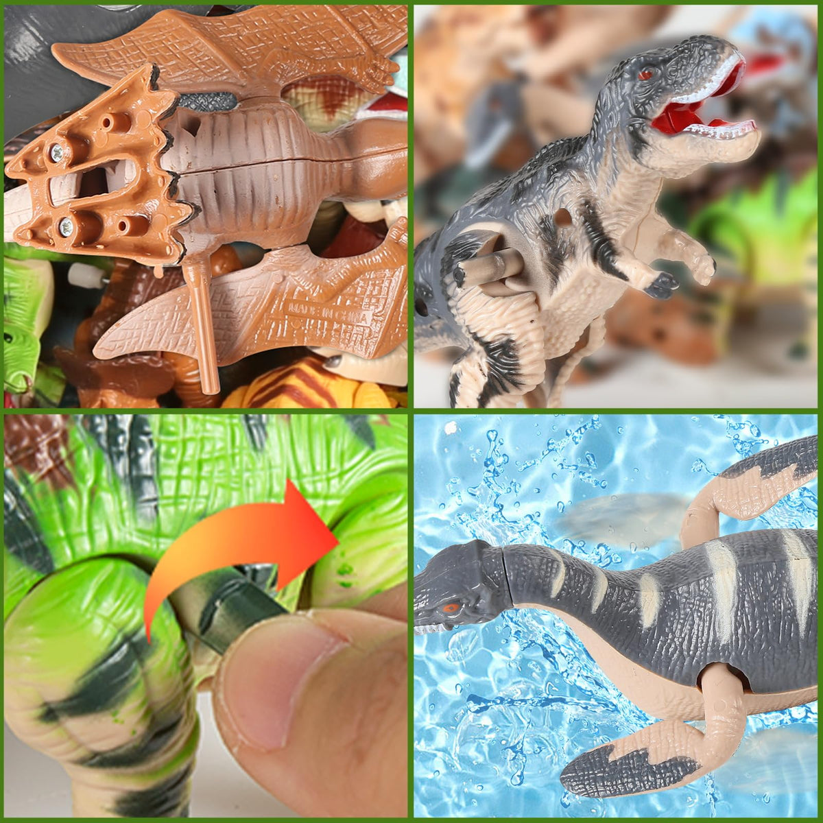 CIUGEO wind-up Velociraptor flipping, vivid colors fuel imaginative storytelling