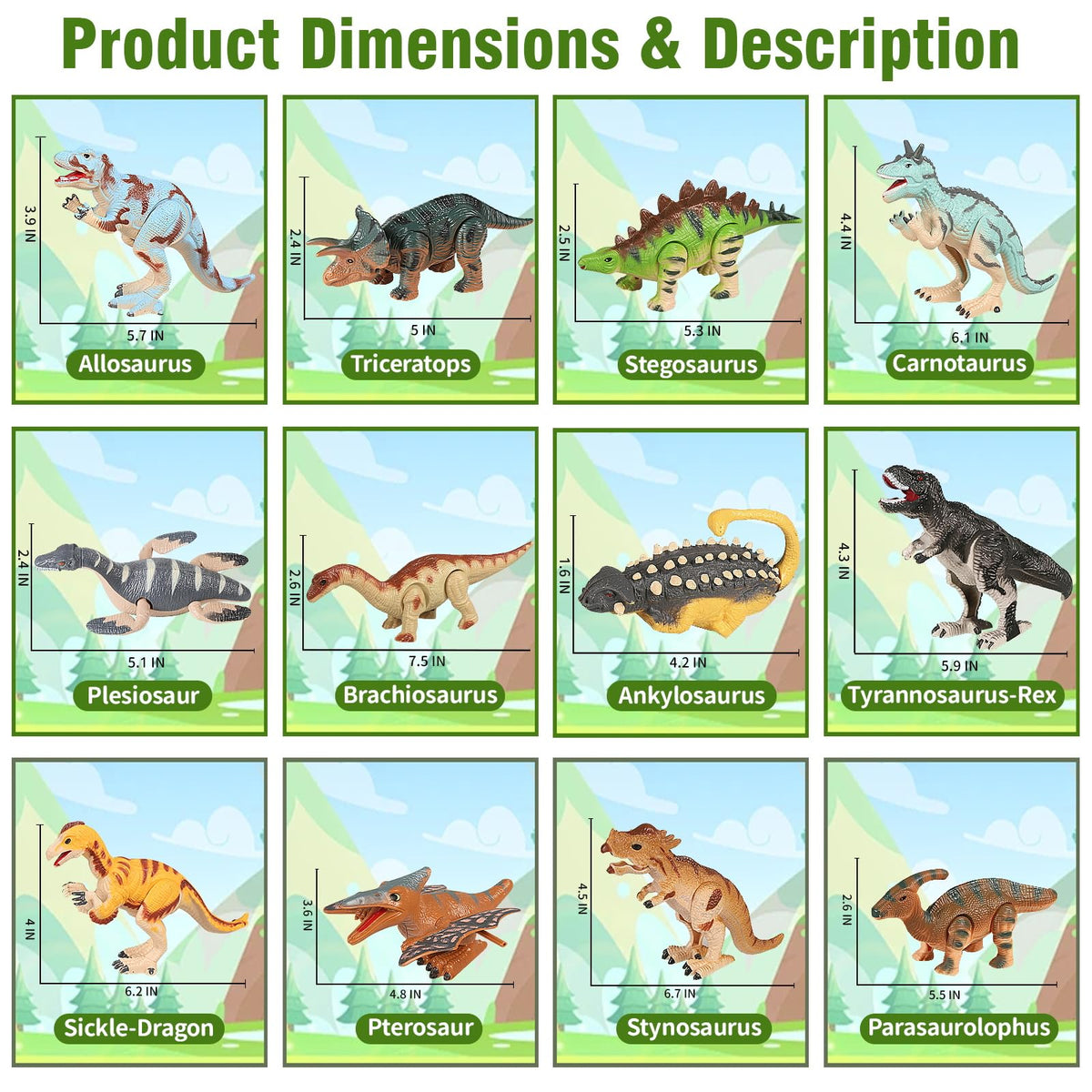 CIUGEO wind-up dinosaur with movable eyes, engaging and interactive
