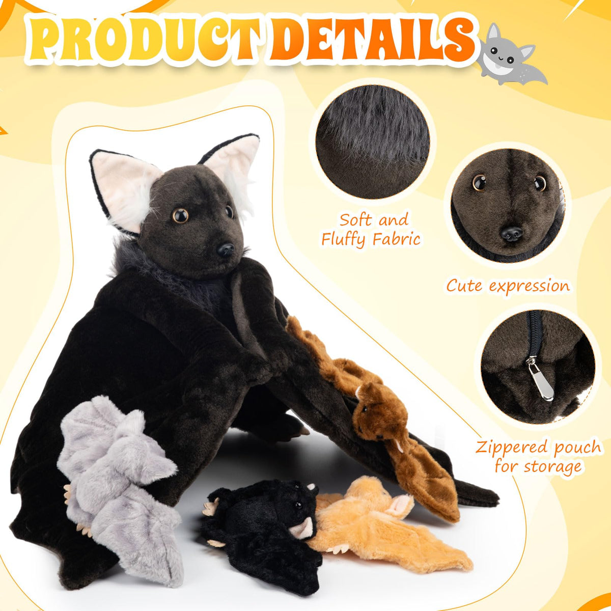 Civaner baby bat plush, cozy and portable for hugs.