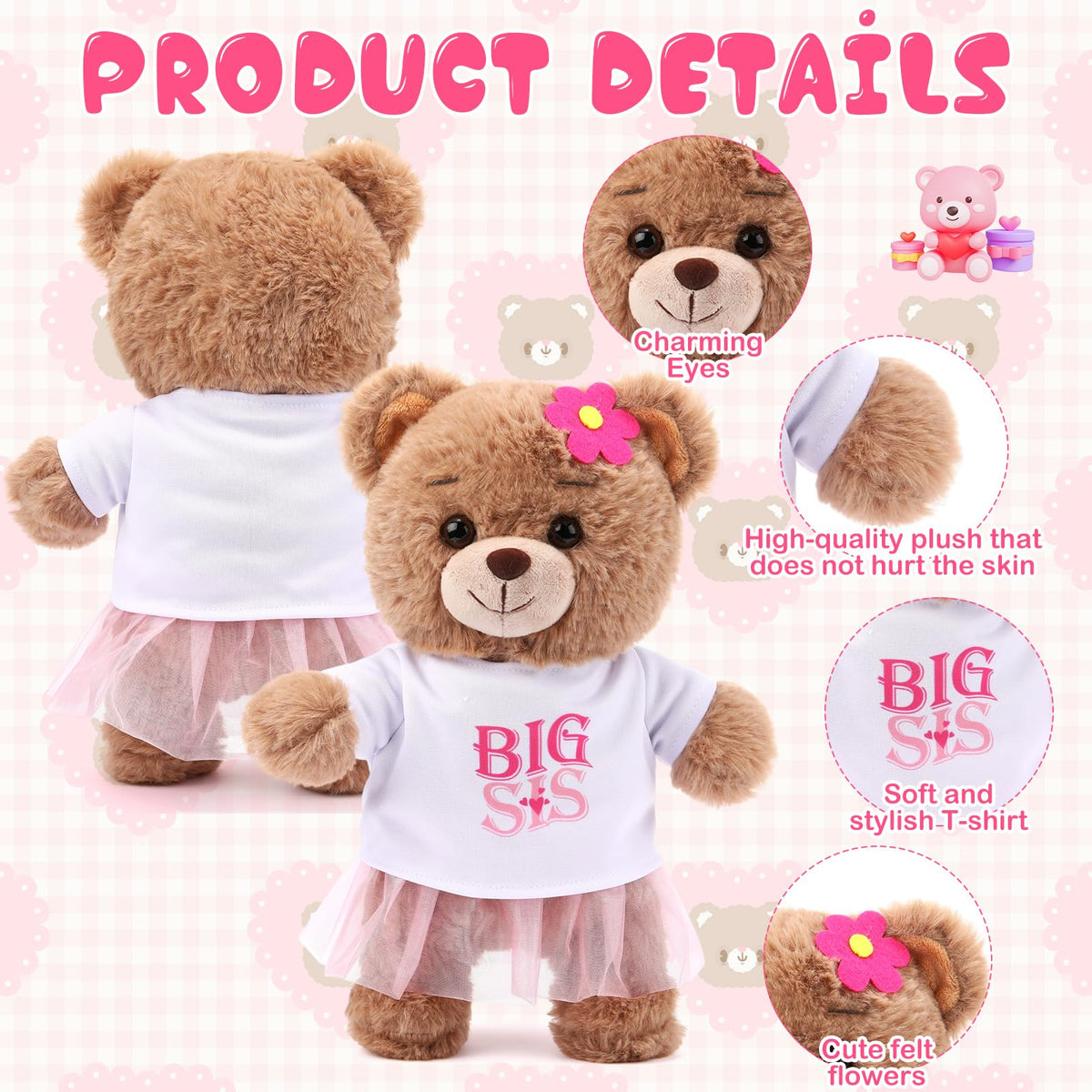 Civaner Big Sister Bear warm smile boosts comfort