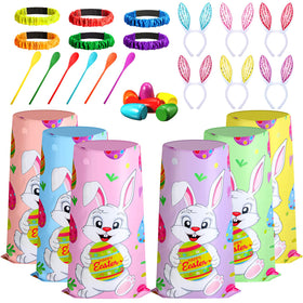 Civaner bunny sack race bags in rainbow colors for backyard fun