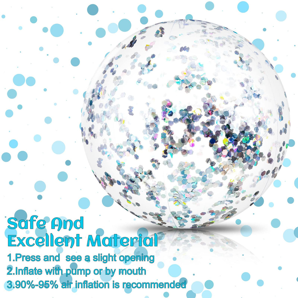 Civaner clear confetti beach ball shines in sun for vibrant party moments.