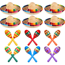 Civaner colorful wooden maracas set with vibrant patterns for festive fiesta décor