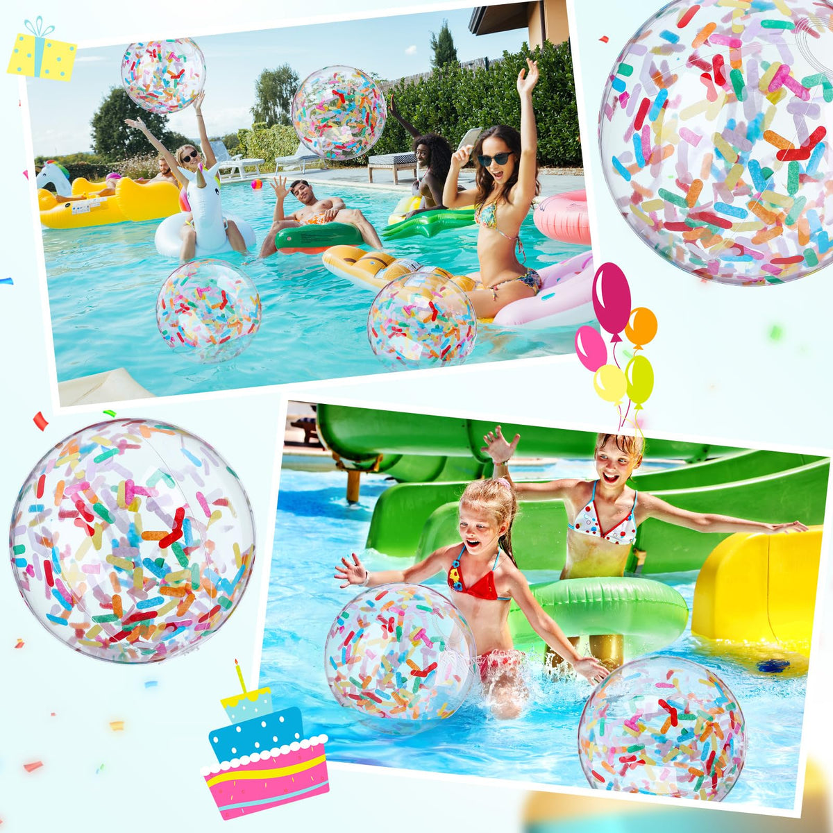 Civaner inflatable party ball with sequin shine for beach decor.