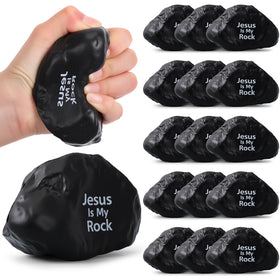 Civaner Jesus is My Rock squeeze ball close-up; durable PU texture for daily stress relief.