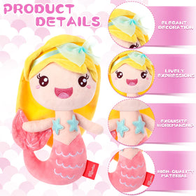 Civaner mermaid plush with hanging lanyard for easy carrying