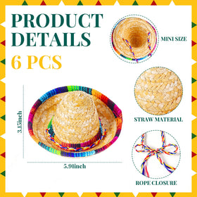 Civaner mini sombrero hats in bright colors for doll and table decorations