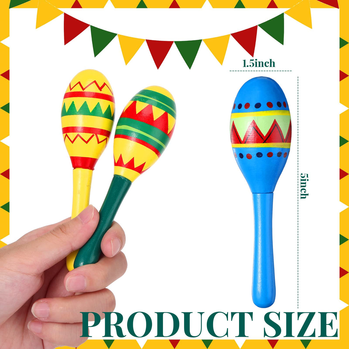 Civaner packaged set image shows complete 18-piece maracas and sombreros kit