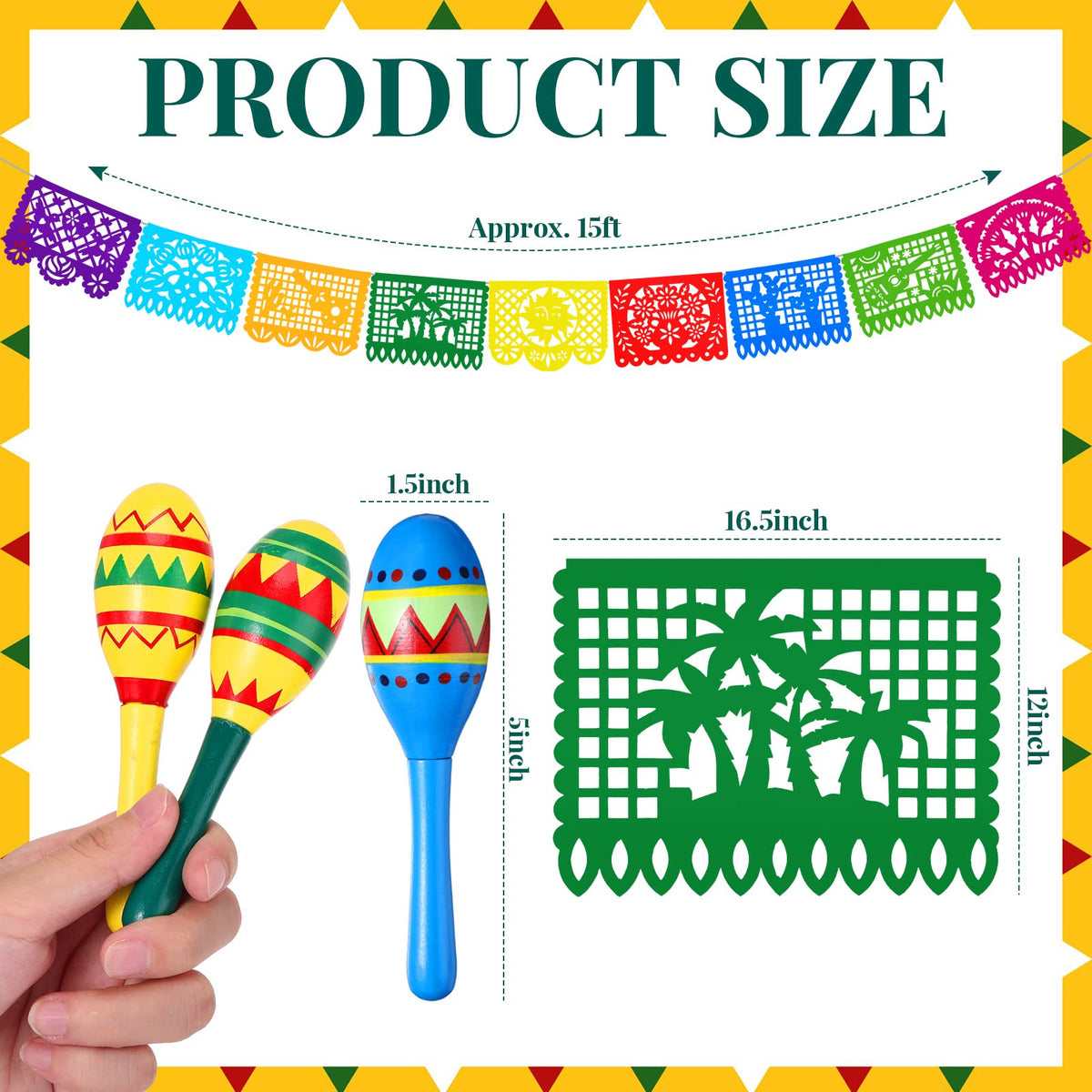 Civaner papel picado banner creates lively overhead decor for gatherings