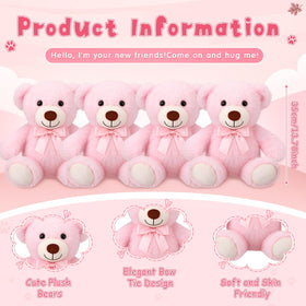 Civaner four-pack teddy bears ready for gifting in a cute pink display