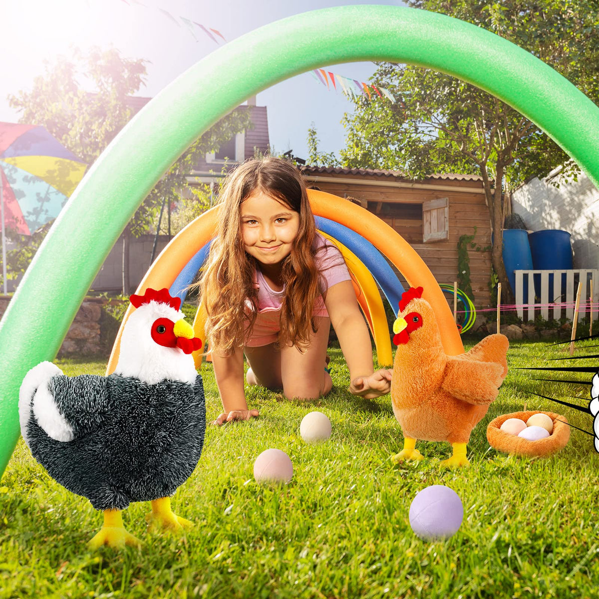 Civaner silk-white chicken plush is soft and huggable for kids.