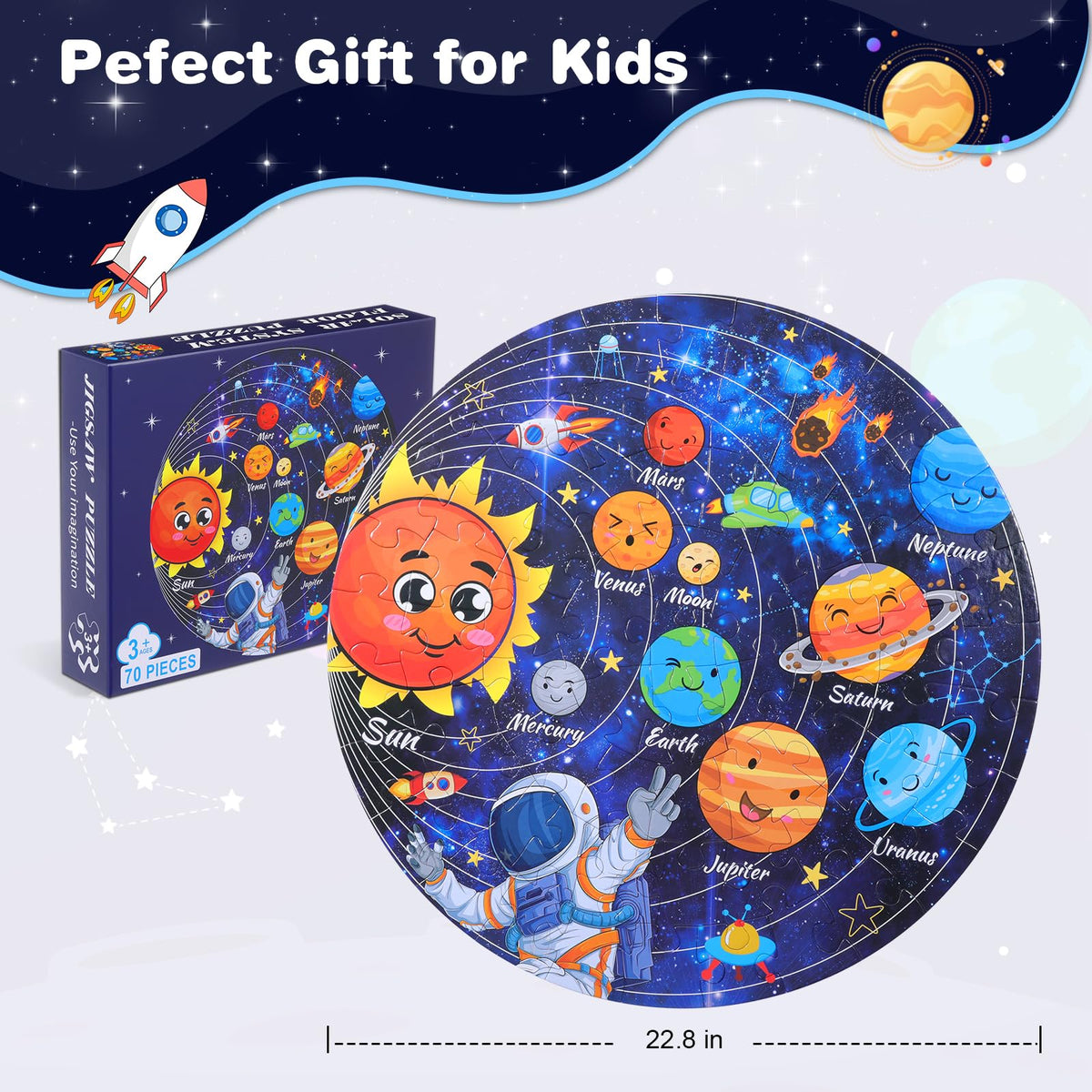 Civaner solar-system puzzle child assembling promotes hand-eye coordination