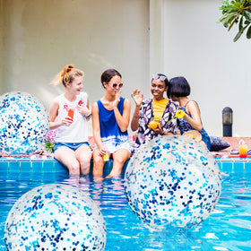 Civaner summer fun beach ball blue glitter brightens poolside play.