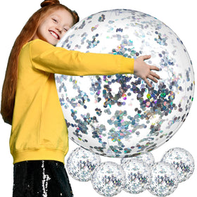 Civaner glitter beach ball with clear design for pool, beach, and party fun.