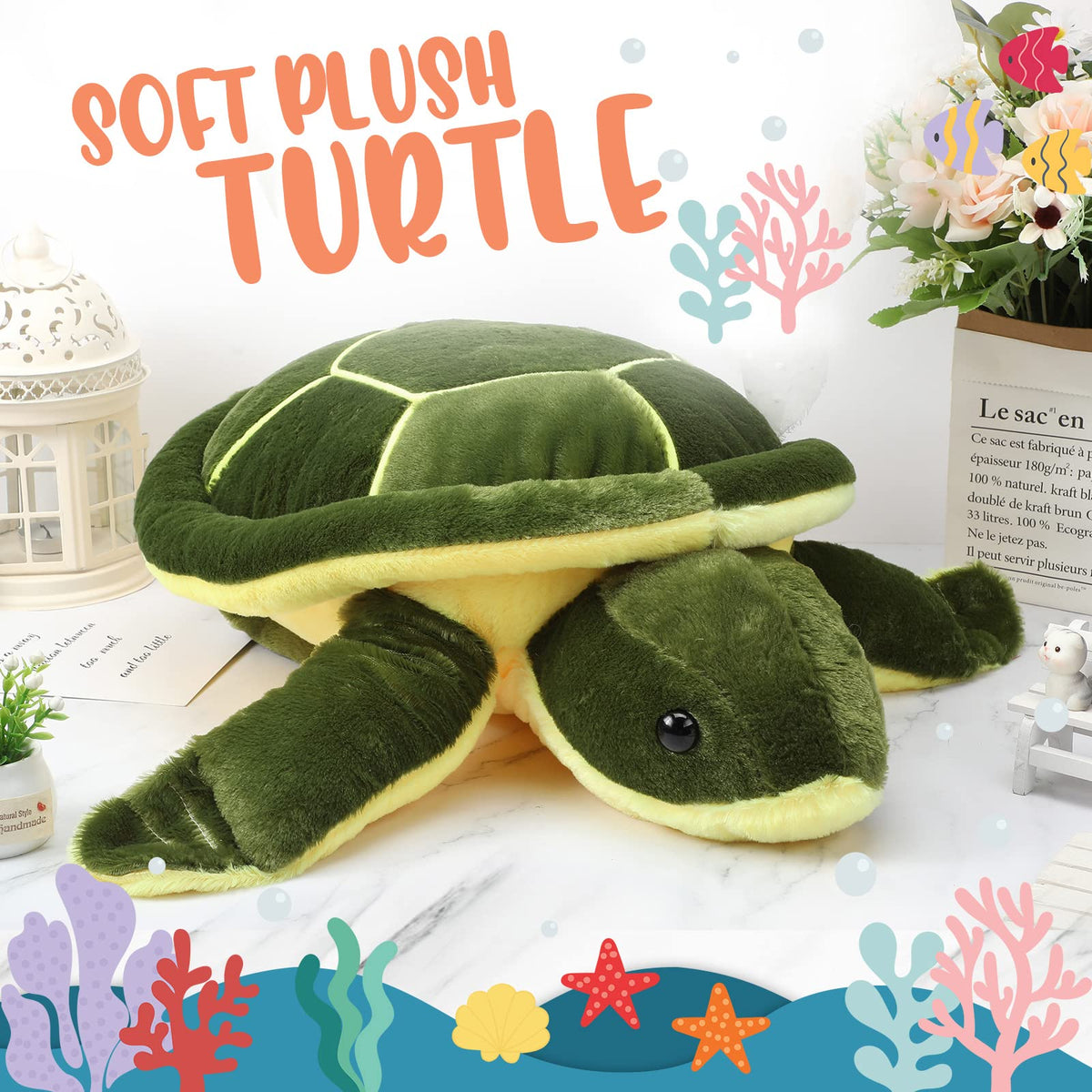 Civaner turtle body pillow in giant size ideal for leaning