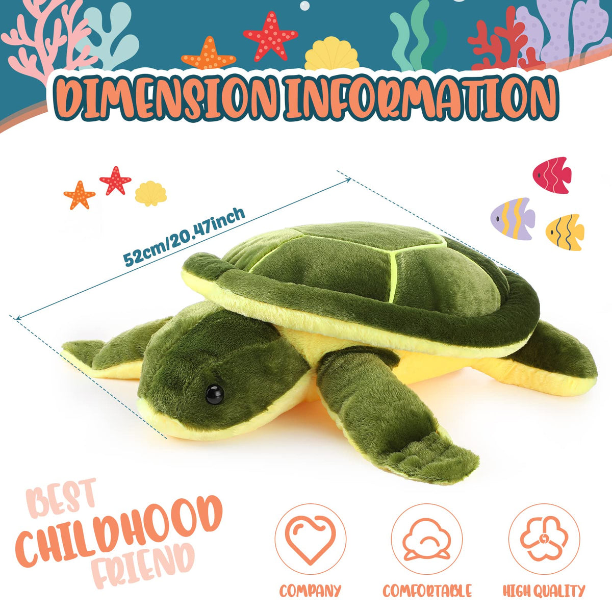 Civaner turtle plush material close-up shows soft fabric and padding