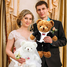 Civaner wedding bear bride dress set brings charm to 14-16 inch bears for display