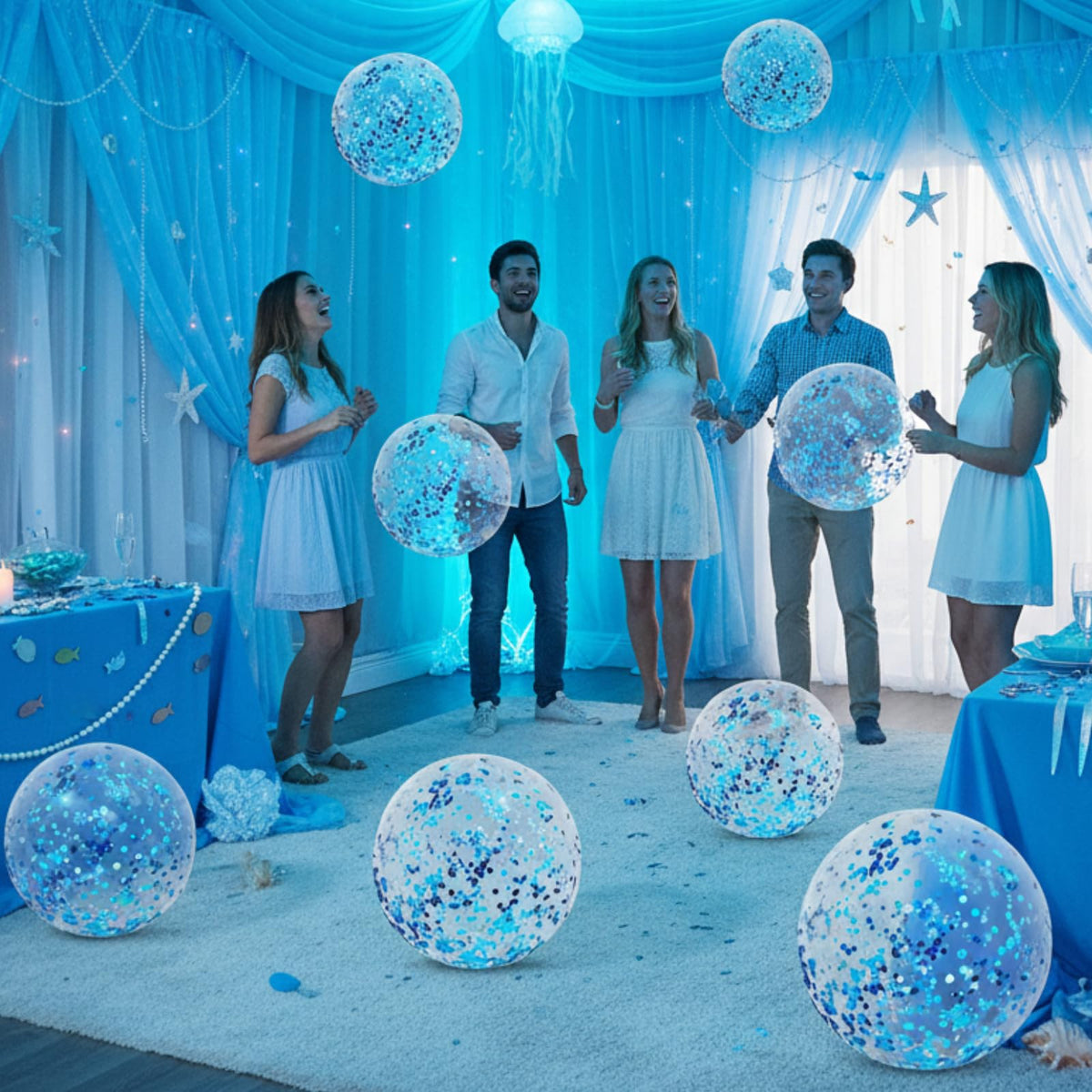 Civaner wedding baby shower ball blue glitter adds sparkle to celebrations.