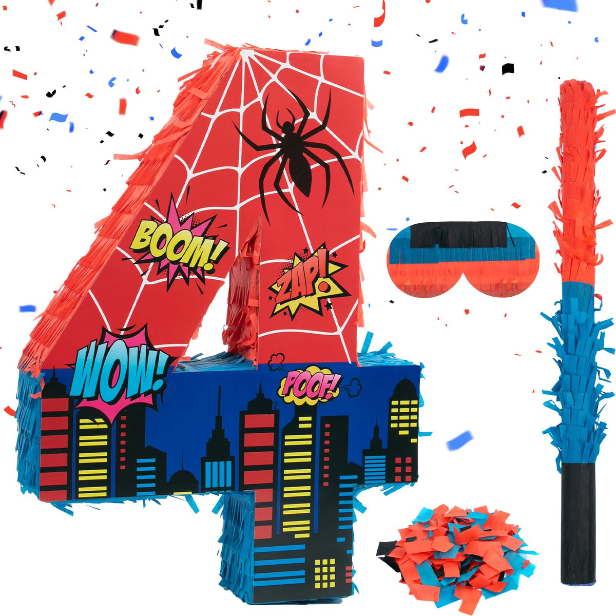 CIXICM Number 4 Spider Pinata ready to delight kids at a birthday party