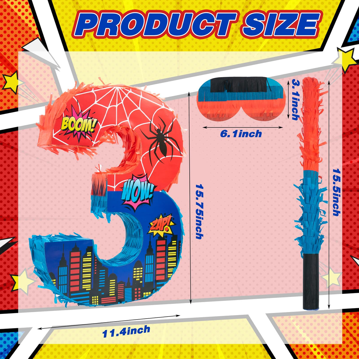 CIXICM Pinata Stick 16inch provides sturdy support for safe swings.