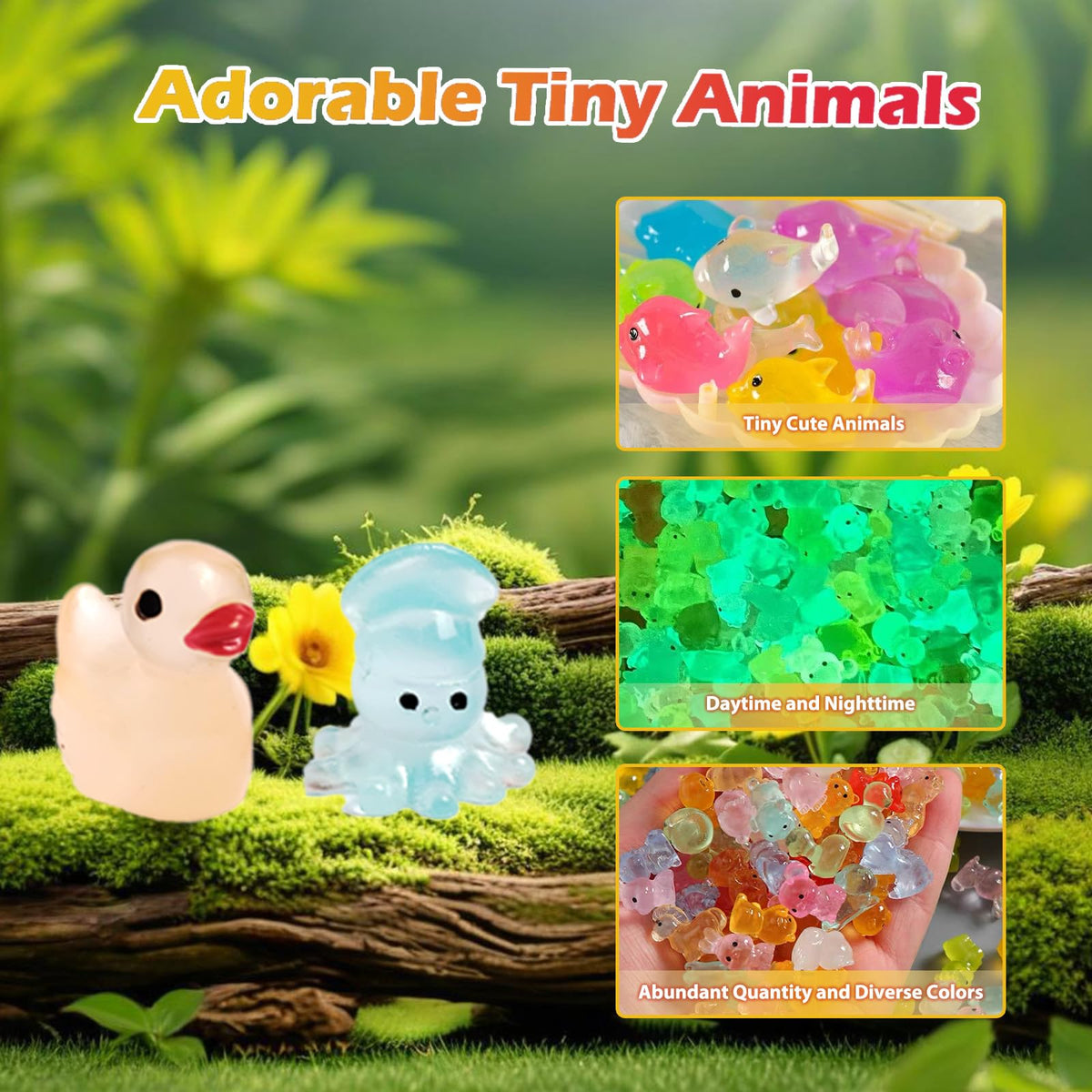 CIYOJA glow resin frog figurine safe decor for kids' crafts