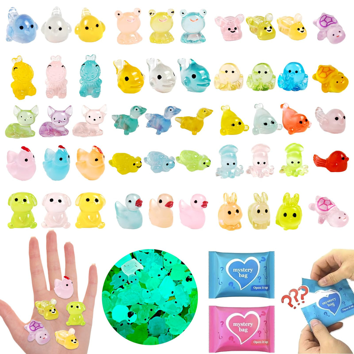 CIYOJA glow resin rabbit figurine for fairy gardens and night displays