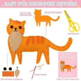 CiyvoLyeen cat sewing kit assembly image demonstrates easy-start for young crafters