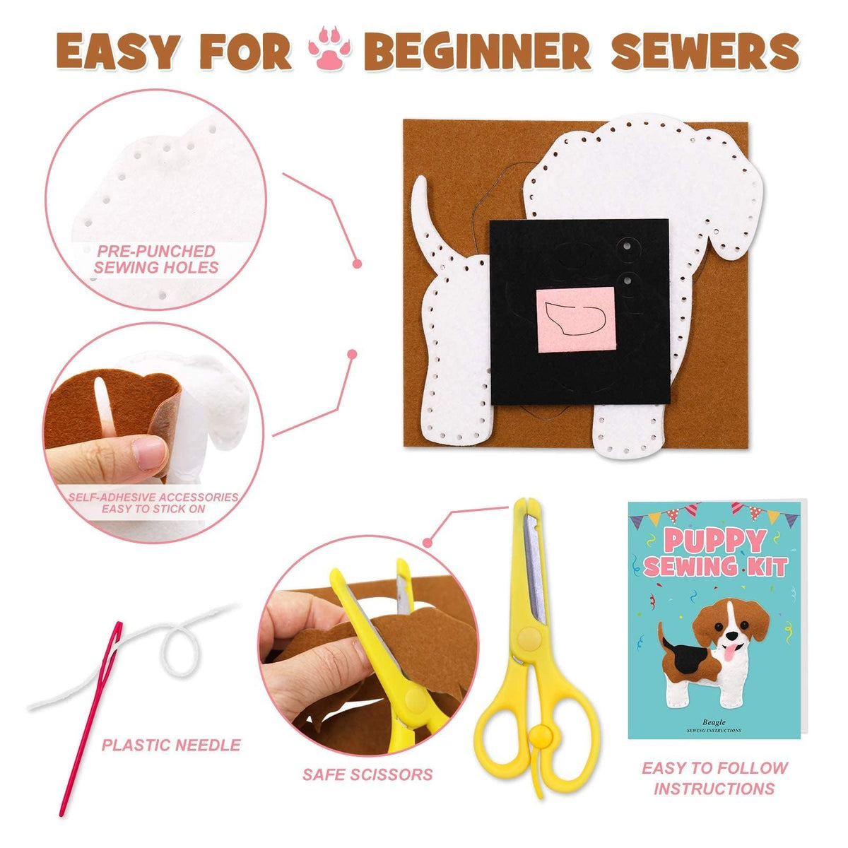 CiyvoLyeen felt puppy plush decorations for DIY projects