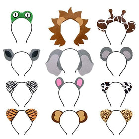 CiyvoLyeen jungle headband with crocodile for playful birthday photos.