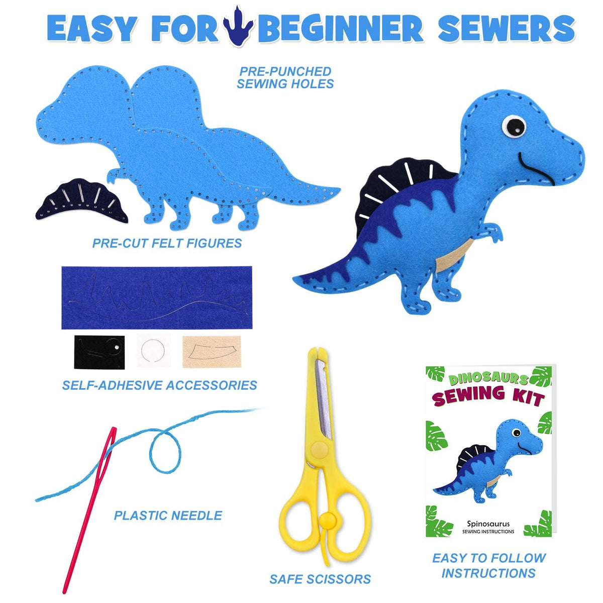 CiyvoLyeen felt dinosaur crafts ideal for classroom or home crafting.