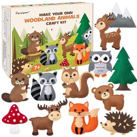 CiyvoLyeen woodland animals felt shapes for sewing practice and creative play