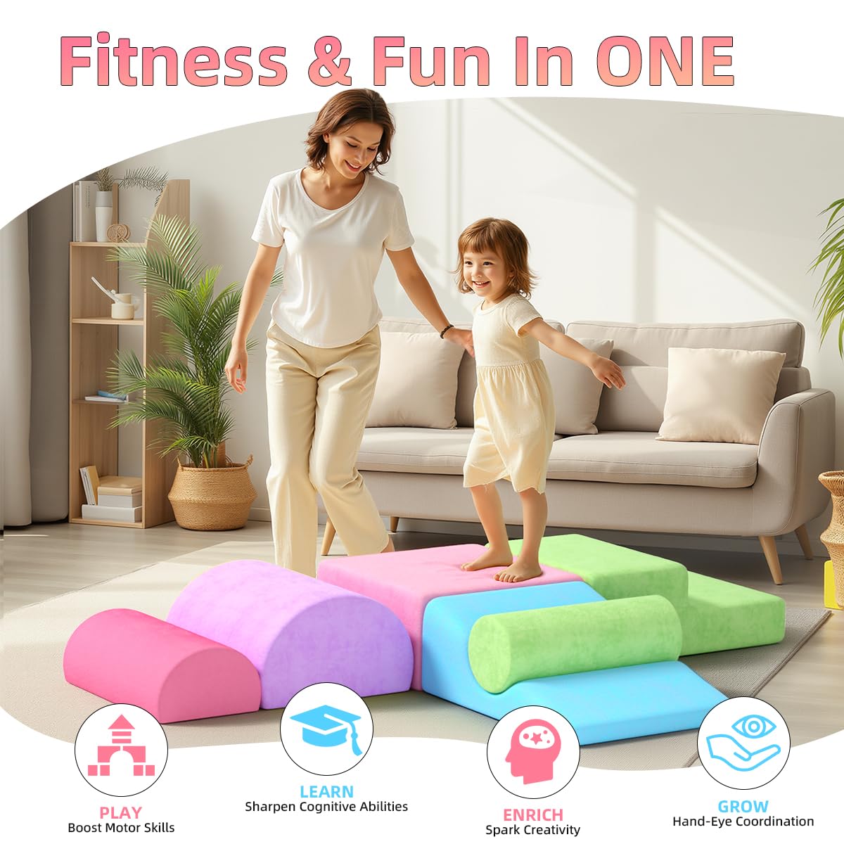 cjdropshipping 8-piece set stays sturdy with elastic foam after climbing