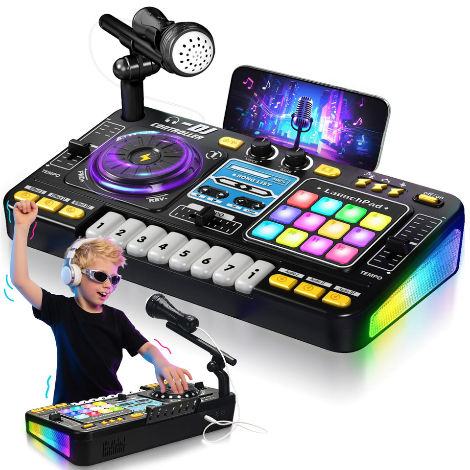 CL FUN DJ Mixer for Kids in action, kids playing to boost rhythm.