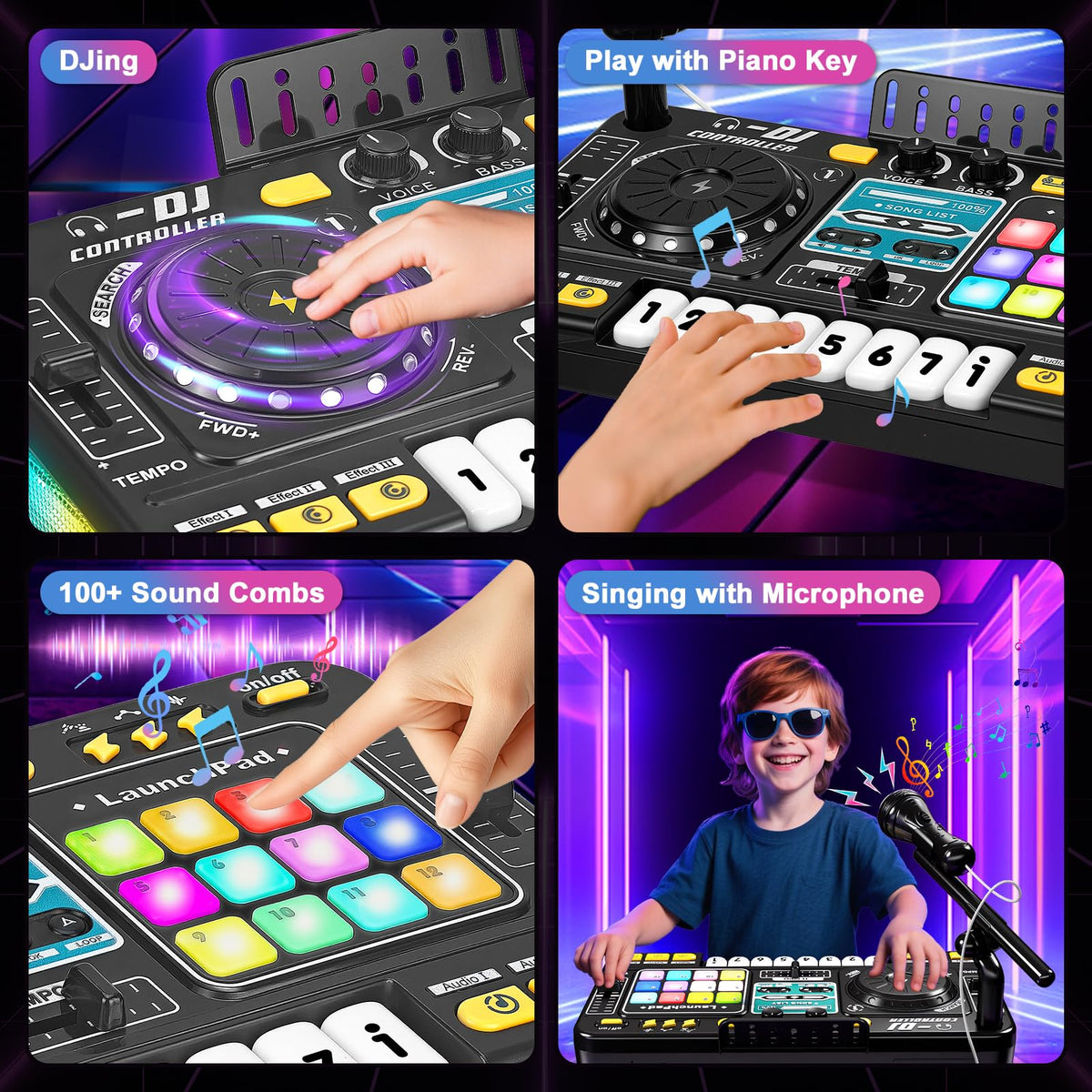 CL FUN DJ Mixer turntable and piano keys for creative play.