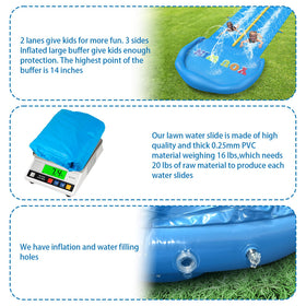 Inflation, staking, and hose connection setup for CL FUN slide