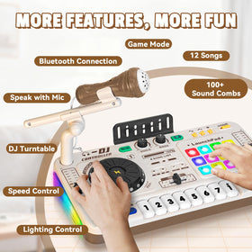 CL FUN DJ mixing table turntable inspires rhythm and creativity in kids.