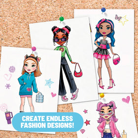 Claire's Light-Up Fashion Designer Tablet 6 cling templates for mix-and-match outfits